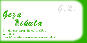 geza mikula business card